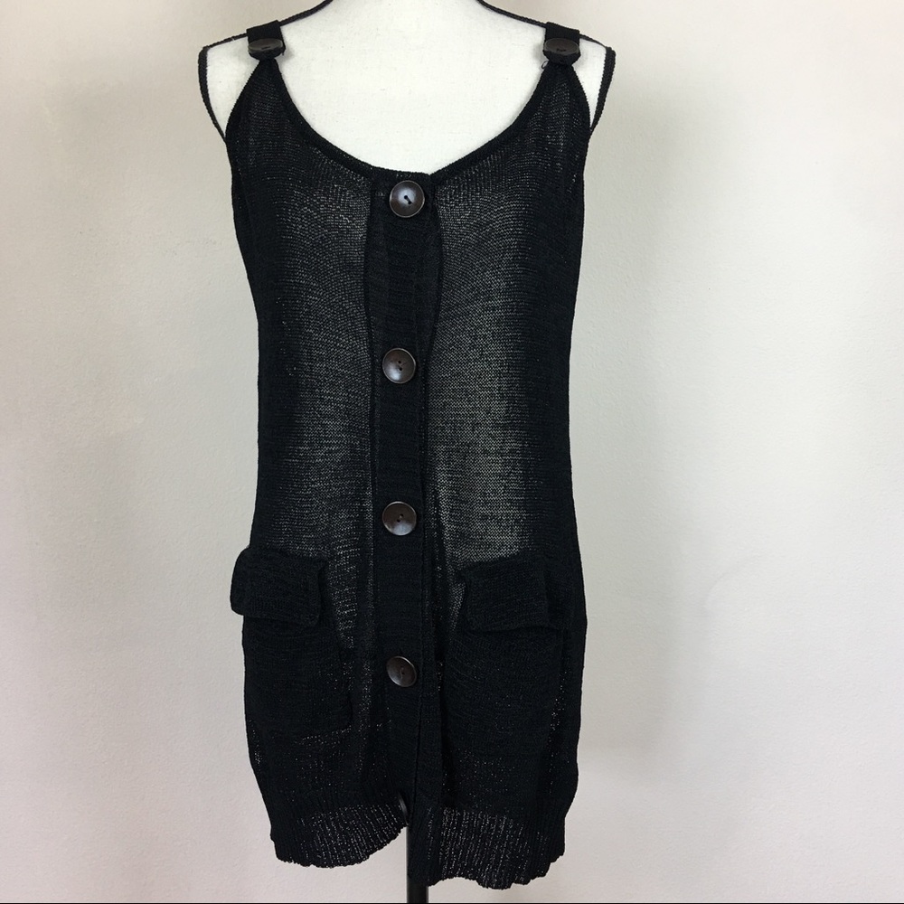 Barami Knit Sheer Button Down Top